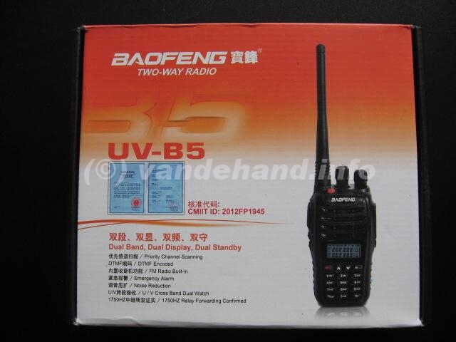 Baofeng UV B5 Dual band Portofoon Baofeng UV B5 Dual band Portofoon
