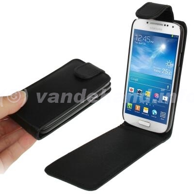 Leren vertikaal flipover hoesje voor de Samsung Galaxy S4 Mini